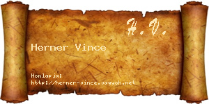 Herner Vince névjegykártya