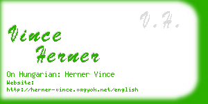 vince herner business card